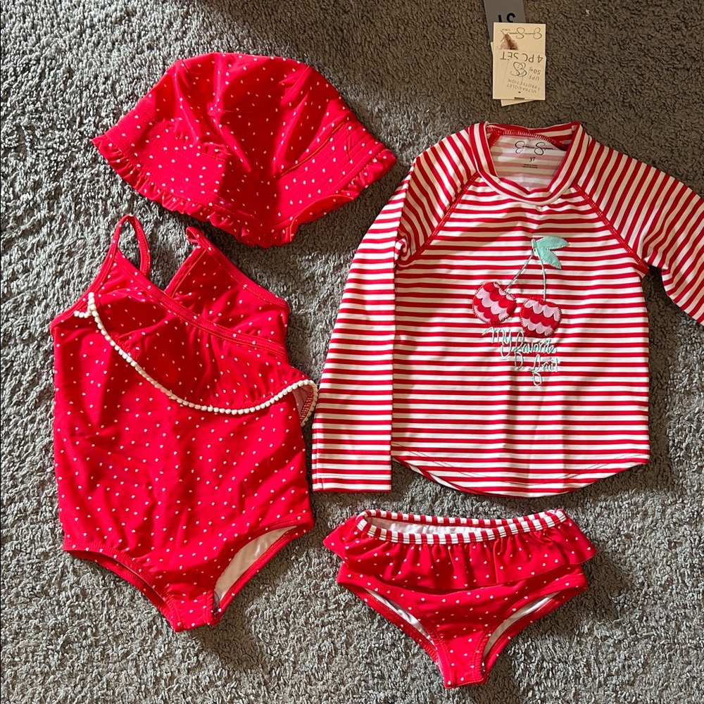 NWT Jessica Simpson 3T Kids Swimsuit Set